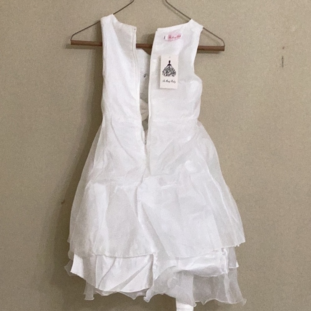 Air Meng Baby, Little Girl white Ruffle Dress size 8, Easter Dress - Picture 6 of 7